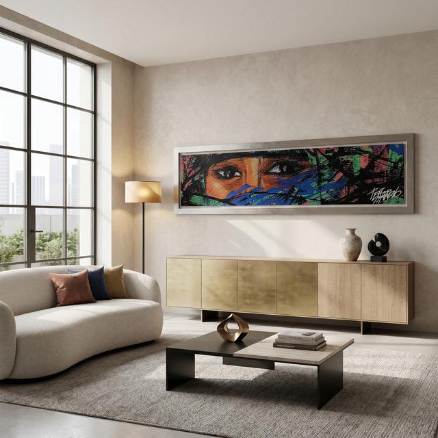 Obra decorativa con marco artesanal — Bogotá